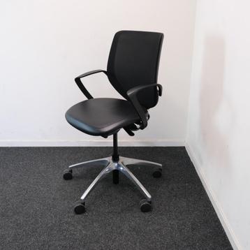 Giroflex 313, Bureaustoel, Zwart Leder, Bureaustoelen beschikbaar voor biedingen
