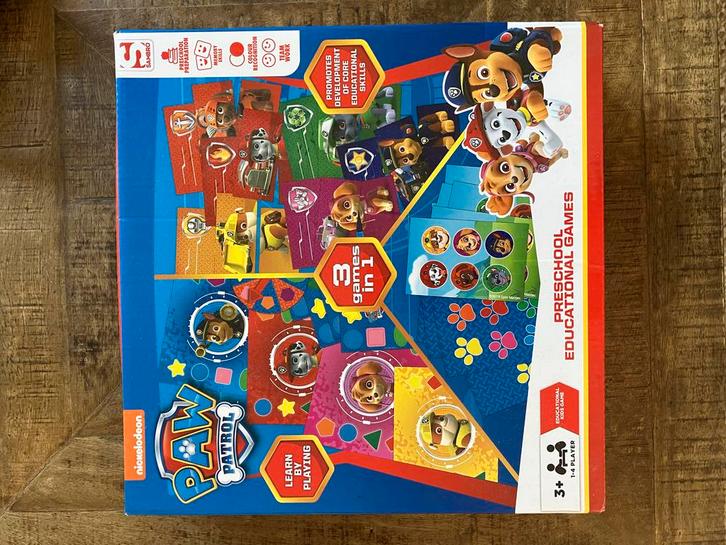 Paw Patrol Leerzaam Spel - 3 Spellen in 1 tel geheugen, Kinderen en Baby's, Speelgoed | Overig, Zo goed als nieuw, Jongen of Meisje