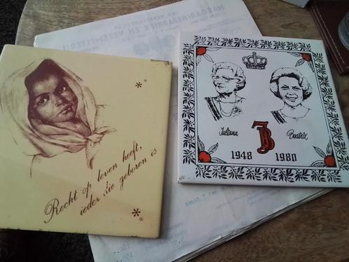 Vintage Tegels - Juliana & Beatrix + Kind, Antiek en Kunst, Antiek | Wandborden en Tegels, Ophalen of Verzenden