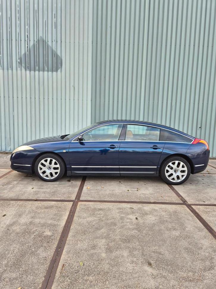 Citroën C6 2.7 Hdif V6 AUT 2007 Blauw/Cognac leder APK 10/26, Auto's, Citroën, Particulier, C6, ABS, Adaptieve lichten, Airbags