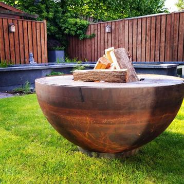 100 cm, corten vuurschaal, bbq, feuerring