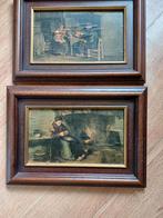 Twee antieke schilderijtjes, Antiek en Kunst, Kunst | Schilderijen | Klassiek, Ophalen