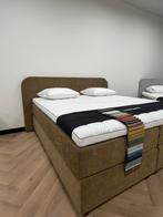 BOXSPRING 180X200 BEIGE LUXE STOF 180 200 BED BEIGE, Verzenden, Beige, Tweepersoons, Zo goed als nieuw