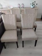 4 Eetkamerstoelen  kleur beige, Huis en Inrichting, Stoelen, Overige materialen, Bruin, Ophalen of Verzenden, Zo goed als nieuw