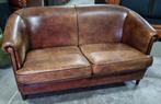 Oude schapenleren bank cognac kleur + BEZORGING GRATIS
