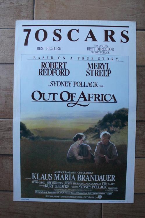 filmaffiche Out Of Africa 1985 Robert Redford filmposter, Verzamelen, Posters, Zo goed als nieuw, Film en Tv, A1 t/m A3, Rechthoekig Staand