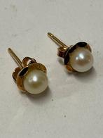 Klassiek geel gouden oorbellen parels 750, Sieraden, Tassen en Uiterlijk, Antieke sieraden, Verzenden, Goud, Oorbellen