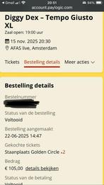 Diggy dex golden circle afas 15 november, Tickets en Kaartjes, Eén persoon