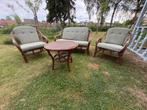 Vintage rotan rieten tuinset loungeset seventies, Tuin en Terras, Tuinsets en Loungesets, Ophalen, Gebruikt