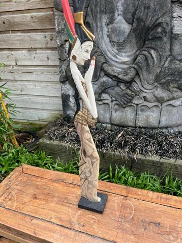 Balinees houtsnijwerk dame Indonesie handwerk 70 cm beschikbaar voor biedingen