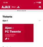2 kaarten Ajax Twente zuid 2 vak boven f side, Tickets en Kaartjes, Sport | Voetbal, Twee personen, April