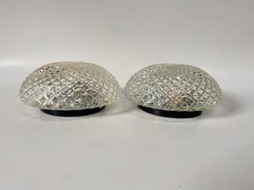 vintage helder glazen plafondlamp Dennenappel seventies beschikbaar voor biedingen