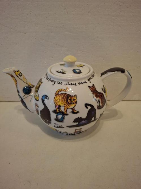 Kit Tea - Cardew Design - leuke aardewerk theepot met katten, Huis en Inrichting, Keuken | Servies, Zo goed als nieuw, Overige typen