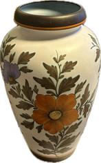 Mooie Flora Gouda plateel vaas, Antiek en Kunst, Ophalen