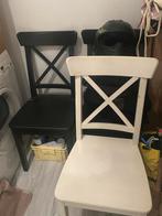 2x Ikea Ingolf stoelen, zwart, Gebruikt, Twee, Zwart, Ophalen of Verzenden