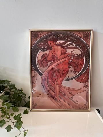 Art Nouveau prent in lijst beschikbaar voor biedingen