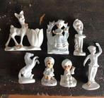 Vintage kitsch witte beeldjes van porselein met goud oa hert, Verzamelen, Ophalen of Verzenden, Zo goed als nieuw, Dier