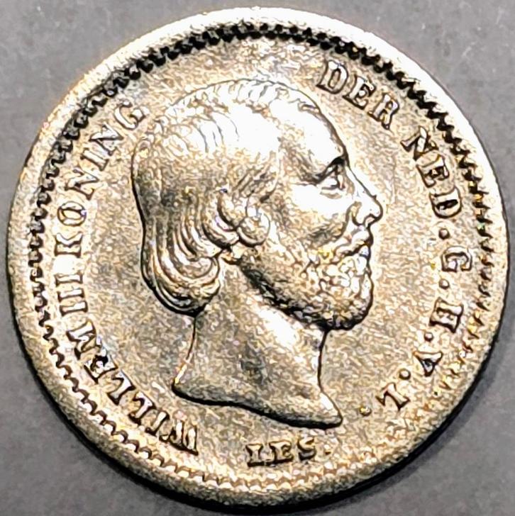 Zeldzame zilveren 5 Cent 1850 - Willem III, Postzegels en Munten, Munten | Nederland, Losse munt, 5 cent, Koning Willem III, Zilver