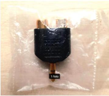 3,5 mm Jack naar tulp adapter zwart nieuw nog in verpakki beschikbaar voor biedingen