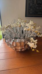 Originele schelpenvaas met decoratie, Overige kleuren, Ophalen of Verzenden, Minder dan 50 cm, Glas