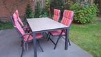 Bellagio tuinset met tafel en 4 stoelen, Ophalen, 4 zitplaatsen, Gebruikt, Aluminium