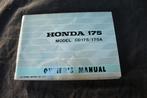 Honda CD175 175A 1972 motorcycle owner's manual K3 K4 twin, Motoren, Ophalen of Verzenden, Honda