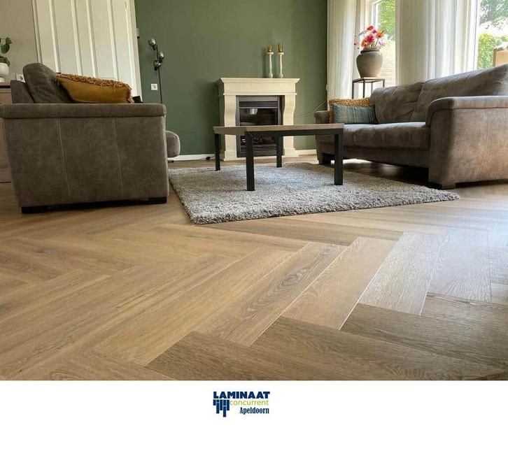 Visgraat Plak Pvc Natuur Eiken Keuze uit 5 X Kleur €24,95m2, Huis en Inrichting, Stoffering | Vloerbedekking, Nieuw, Laminaat