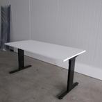 Inbus instelbaar bureau, 160x80cm, Zwart onderstel, wit,BR67, Ophalen of Verzenden, In hoogte verstelbaar, Gebruikt, Bureau