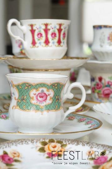 Vintage servies huren! bruiloft, feest, verjaardag high tea  beschikbaar voor biedingen