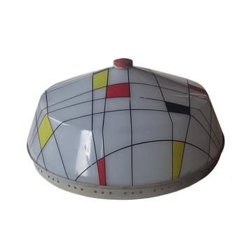 Zeldzame vintage plafond- of wandlamp met Mondrian print beschikbaar voor biedingen