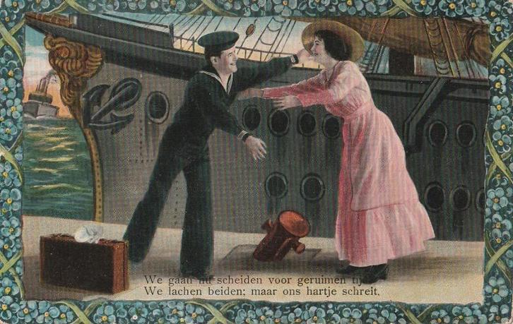MATROOS BOOT MEISJE UIT 1911 ZEER MOOIE KAART KH994, Verzamelen, Ansichtkaarten | Themakaarten, Gelopen, Voor 1920, Overige thema's