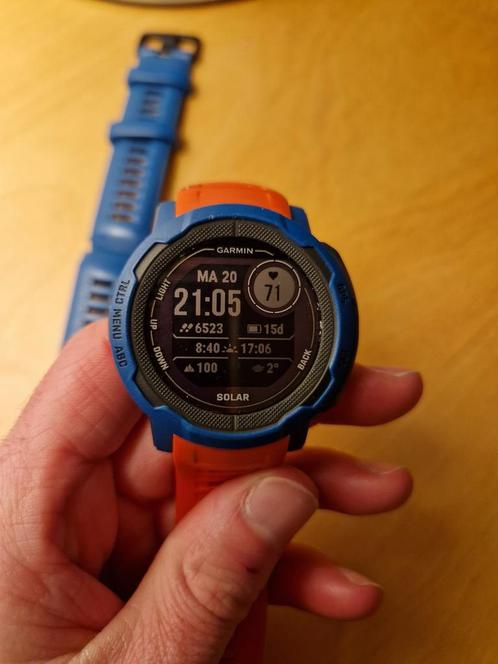 Garmin instinct 2, Sieraden, Tassen en Uiterlijk, Sporthorloges, Gebruikt, Android, Blauw, GPS, Ophalen of Verzenden