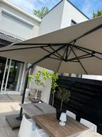 Paracol Palermo 300x300 muisgrijs incl voet, Ophalen, Kantelbaar, 3 tot 4 meter, Zweefparasol