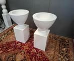 Pracht elegante XL Pot op Zuil 2x hoogglans wit Izgst. Yes,, Ophalen, Zo goed als nieuw, Wit, Kunststof