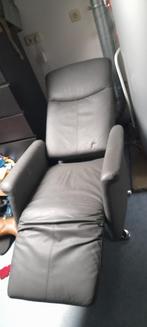 Relax stoel/ feautuil Grijs met kiepstand, Huis en Inrichting, Fauteuils, Ophalen, Gebruikt, Minder dan 75 cm, Leer