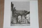 Antieke gravure - Porta Settimiana in Rome - 1872 !!, Ophalen of Verzenden