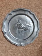 Tinnen bordje met paard, Ophalen of Verzenden