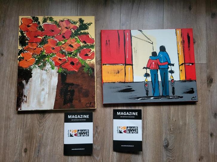 Corrie Leushuis Schilderijen - With You & Fleur, Antiek en Kunst, Kunst | Schilderijen | Klassiek, Ophalen of Verzenden