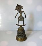 Grote koperen Afrikaanse tafelbel of schoolbel, 25 cm hoog, Antiek en Kunst, Ophalen of Verzenden