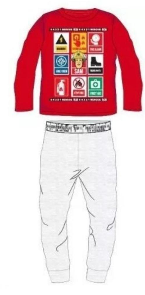 Brandweerman Sam Pyjama - Rood/Grijs - Maat 128, Kinderen en Baby's, Kinderkleding | Maat 128, Nieuw, Jongen, Nacht- of Onderkleding