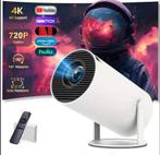 Mini Projector 4K Android 11, 5G WiFi 6, 720P - Wit, HD (720), LED, Ophalen of Verzenden, Nieuw