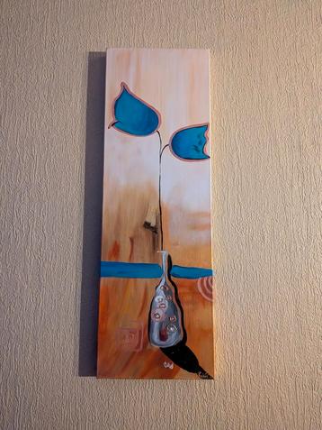 Abstract Schilderij met Bloemen beschikbaar voor biedingen