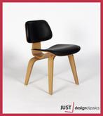 !AANBIEDING! Vitra Eames Plywood Group DCW Zwart Leder, Huis en Inrichting, Stoelen, Niet ingevuld, Zo goed als nieuw, Niet ingevuld