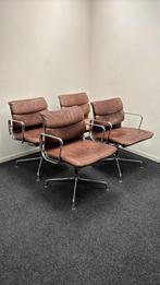Vintage Vitra Herman Miller Softpad EA 208 Bruin Leer, Ophalen of Verzenden