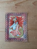 Stans kaart opleg met vintage 3d plaatje kerst dame, Ophalen of Verzenden, Nieuw, Kerst