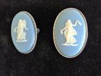 2 Zeer Mooie ZILVEREN JASPERWARE WEDGWOOD broches, 4 tot 7 cm, Blauw, Ophalen of Verzenden, Zo goed als nieuw