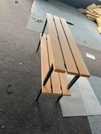 Kleedkamer bankjes op stalen poten, Tuin en Terras, Tuinbanken, Ophalen of Verzenden, Zo goed als nieuw, Hout
