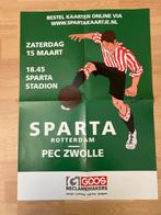 OUDERE WEDSTRIJD POSTER SPARTA-PEC ZWOLLE, Verzamelen, Sportartikelen en Voetbal, Ophalen of Verzenden, Zo goed als nieuw, Overige binnenlandse clubs