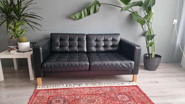 IKEA Landskrona leren 2-zitsbank, Huis en Inrichting, Banken | Bankstellen, Zo goed als nieuw, Tweepersoons, 150 tot 200 cm, 75 tot 100 cm
