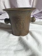 Antieke Bronzen Vijzel met Wapen, Ophalen of Verzenden